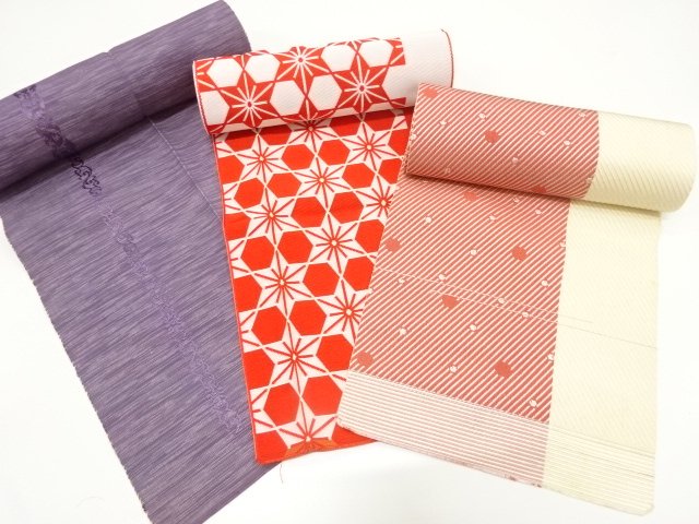 JAPANESE KIMONO / ANTIQUE OBIJI BOLT SET OF 3